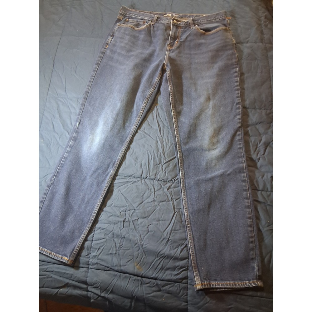 Old Navy Mens Athletic Taper Built-In Flex Tough Jeans Blue 36x32